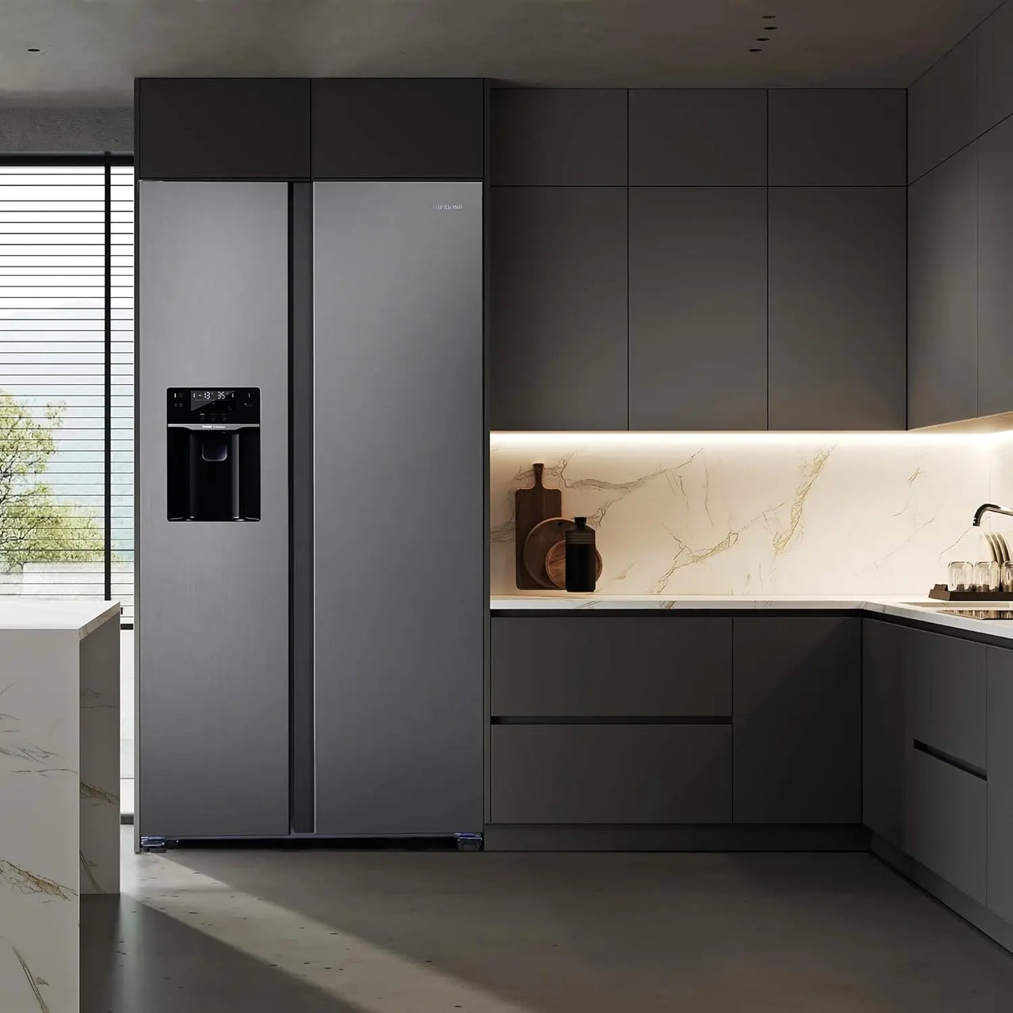 Freestanding Side-by-Side Refrigerator 2.0 with ice maker