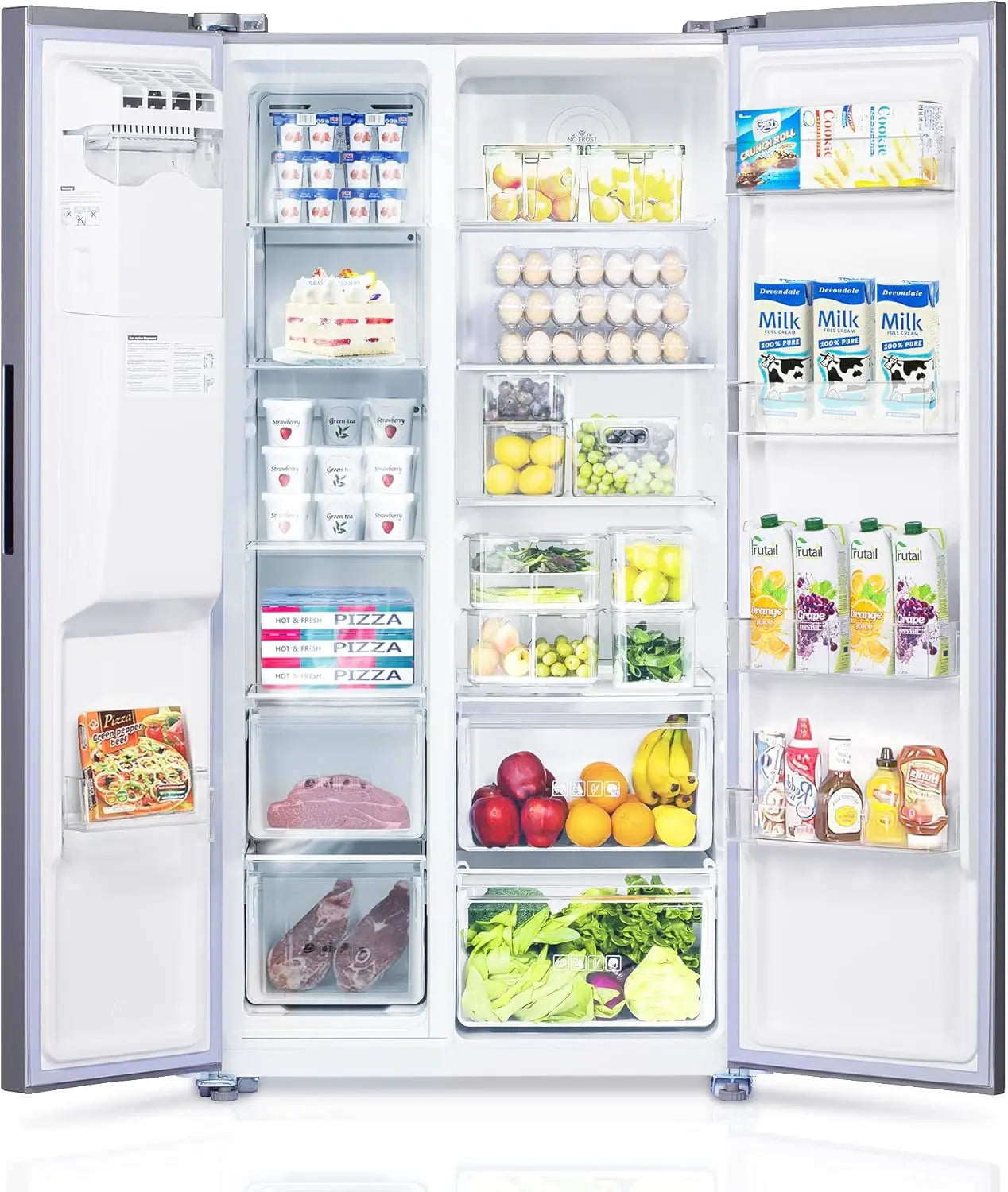 Freestanding Side-by-Side Refrigerator 2.0 with ice maker