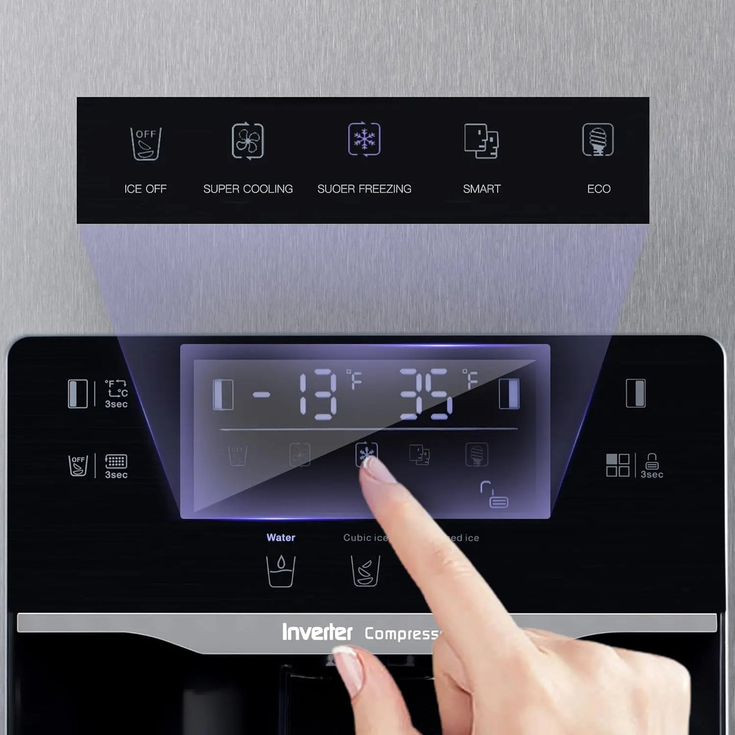 Freestanding Side-by-Side Refrigerator 2.0 with ice maker
