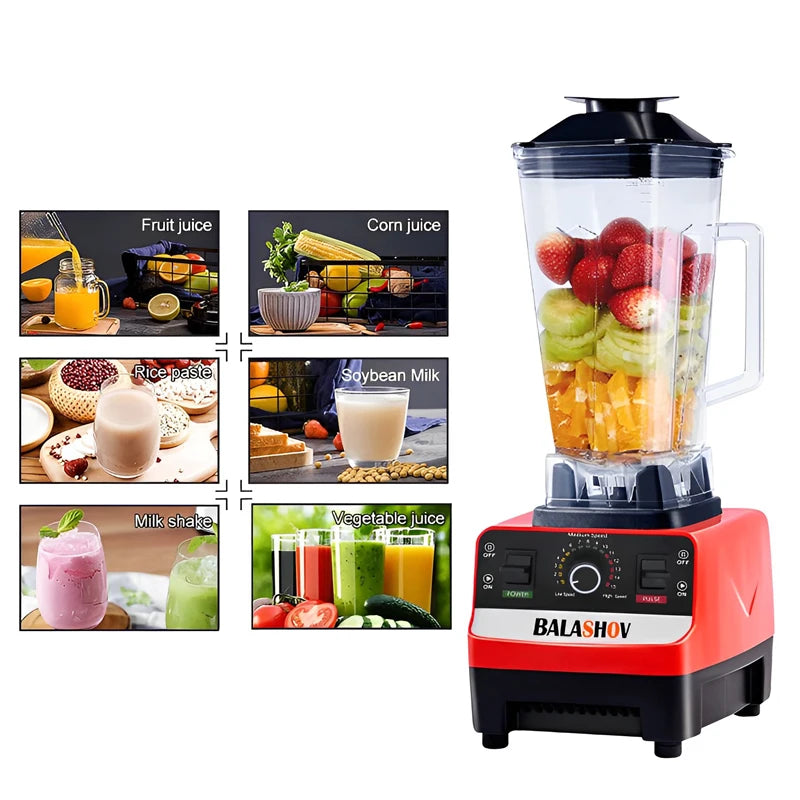 2000W Heavy-Duty Commercial Blender and Food Processor, Stationary Mixer for Ice, Smoothies, and Juicing – High Power, BPA-Free, Kitchen Essential