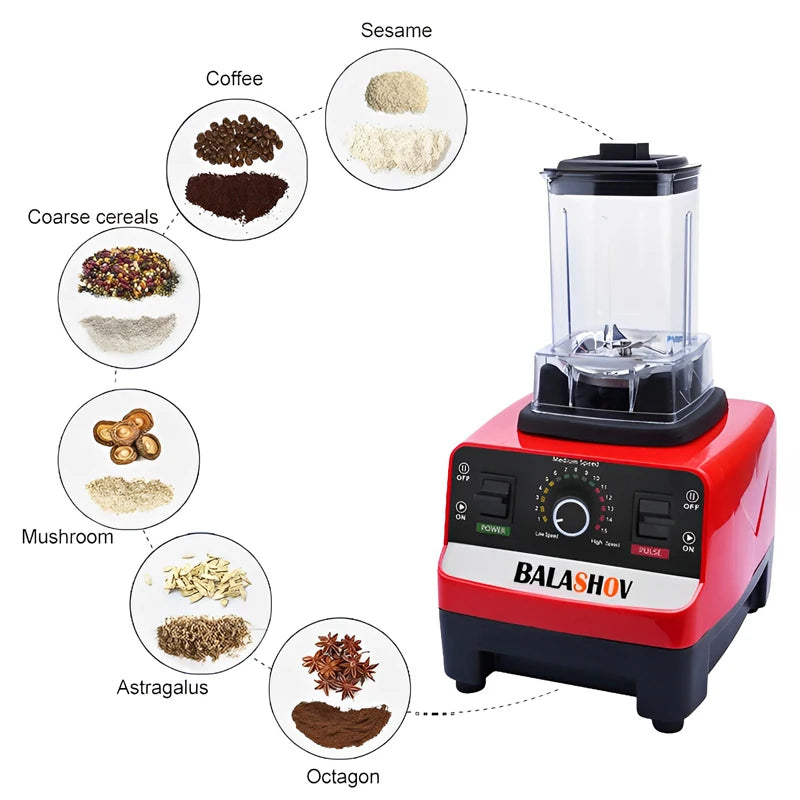 2000W Heavy-Duty Commercial Blender and Food Processor, Stationary Mixer for Ice, Smoothies, and Juicing – High Power, BPA-Free, Kitchen Essential