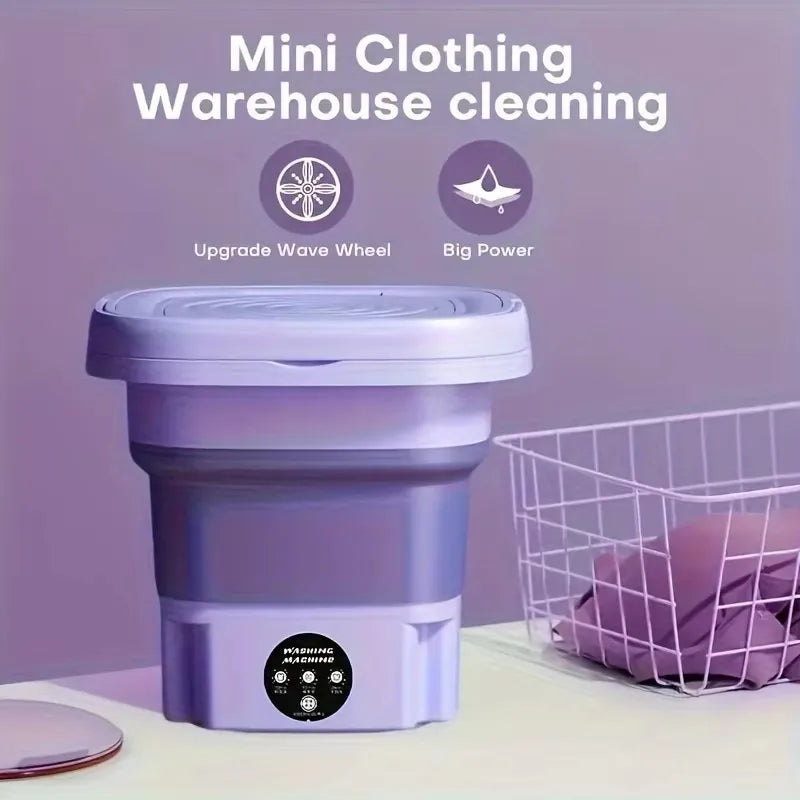 Compact Portable Washing Machine with Automatic Modes for Laundry Clothes